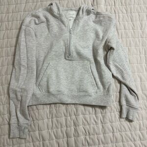 Ultra Flirt Gray Crop Quarter-Zip Sweatshirt